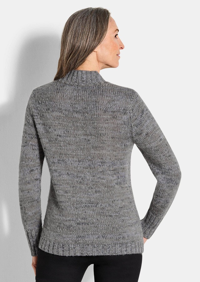 GOLDNER Rundhalspullover »Kurzgröße Hüftlanger Langarm Pullover, Zopfstrick« keine/nicht relevant