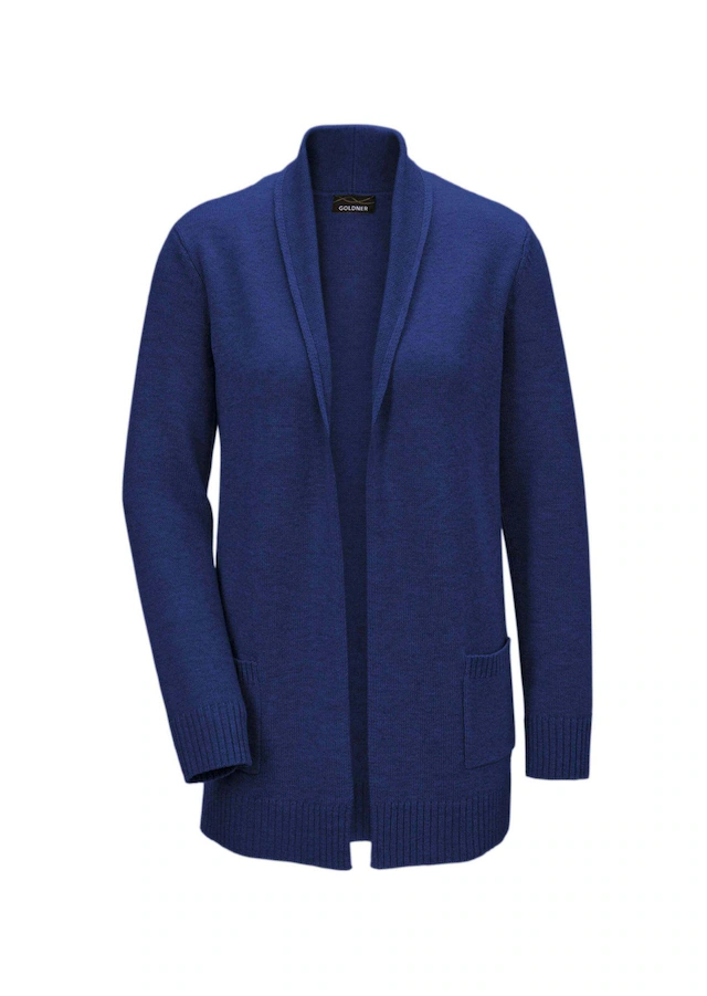 GOLDNER Strickjacke »Langarm Cardigan aus Merino« Schalkragen