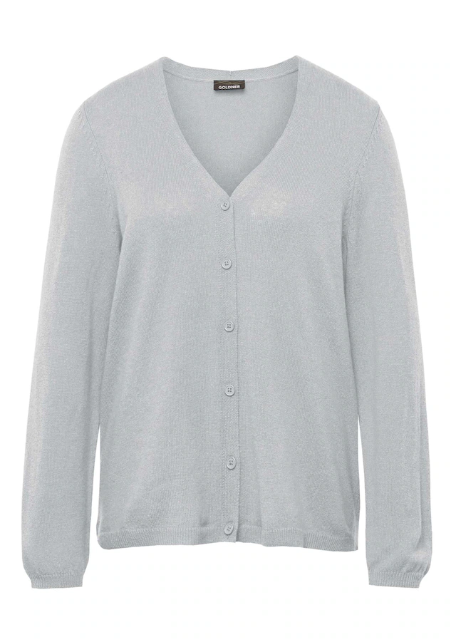 GOLDNER Strickjacke »Weiche Kaschmirstrickjacke mit V-Ausschnitt« Ohne