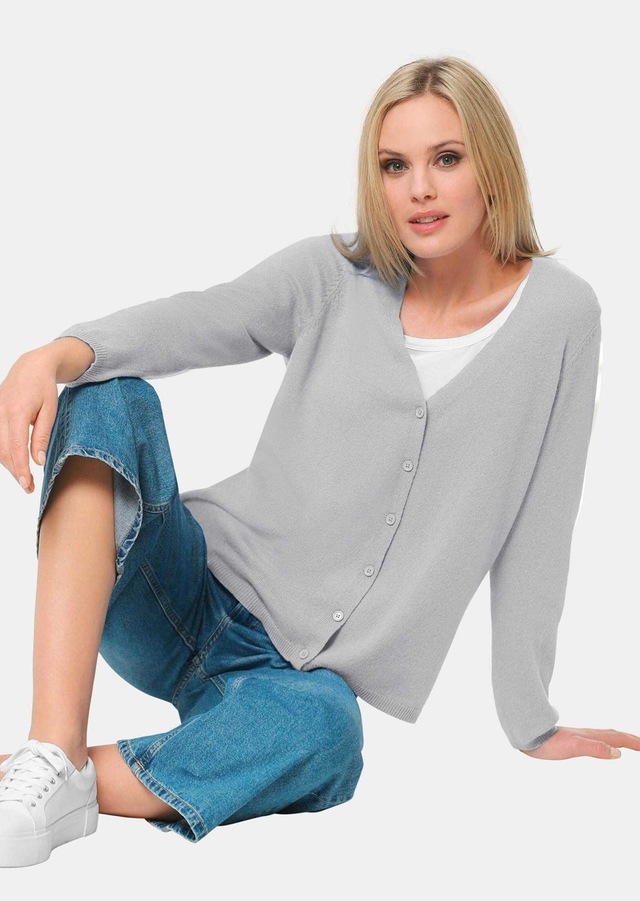 GOLDNER Strickjacke »Weiche Kaschmirstrickjacke mit V-Ausschnitt« Ohne