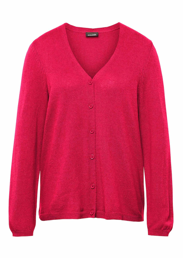 GOLDNER Strickjacke »Weiche Kaschmirstrickjacke mit V-Ausschnitt« Ohne