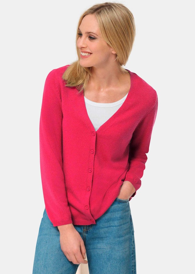 GOLDNER Strickjacke »Weiche Kaschmirstrickjacke mit V-Ausschnitt« Ohne