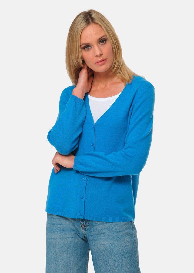 GOLDNER Strickjacke »Weiche Kaschmirstrickjacke mit V-Ausschnitt« Ohne