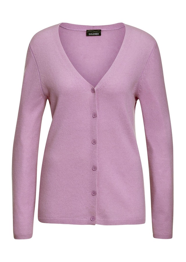 GOLDNER Strickjacke »Weiche Kaschmirstrickjacke mit V-Ausschnitt« Ohne