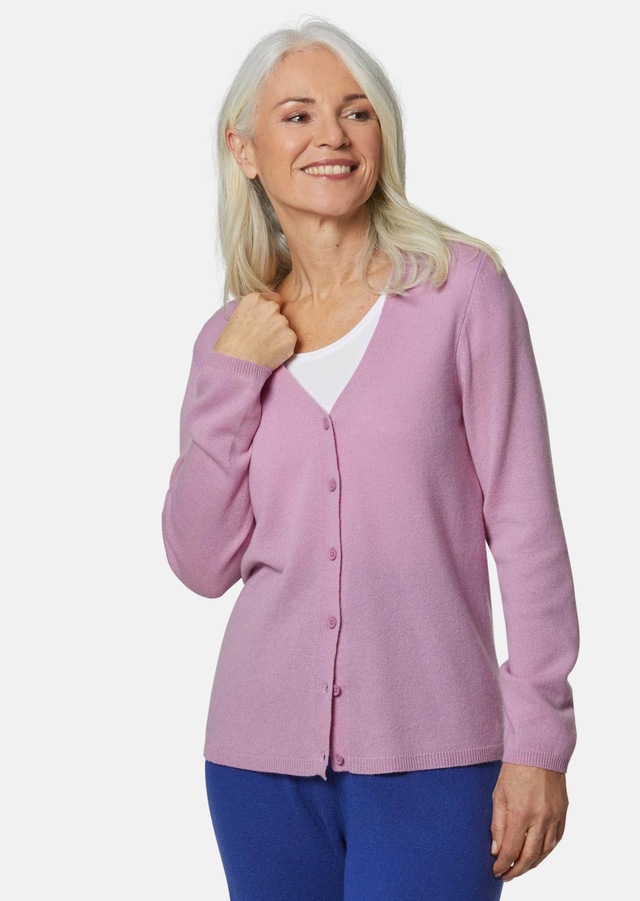 GOLDNER Strickjacke »Weiche Kaschmirstrickjacke mit V-Ausschnitt« Ohne