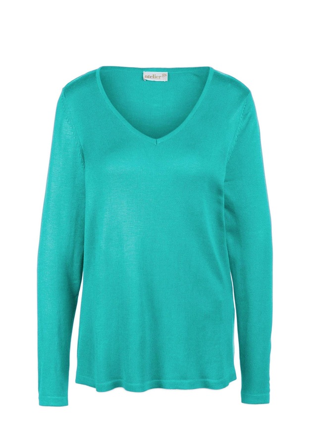 GOLDNER Strickpullover »Unkomplizierter Pullover mit V-Ausschnitt« Ohne