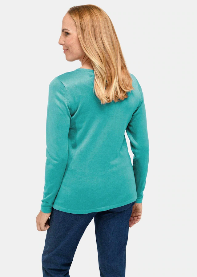 GOLDNER Strickpullover »Unkomplizierter Pullover mit V-Ausschnitt« Ohne