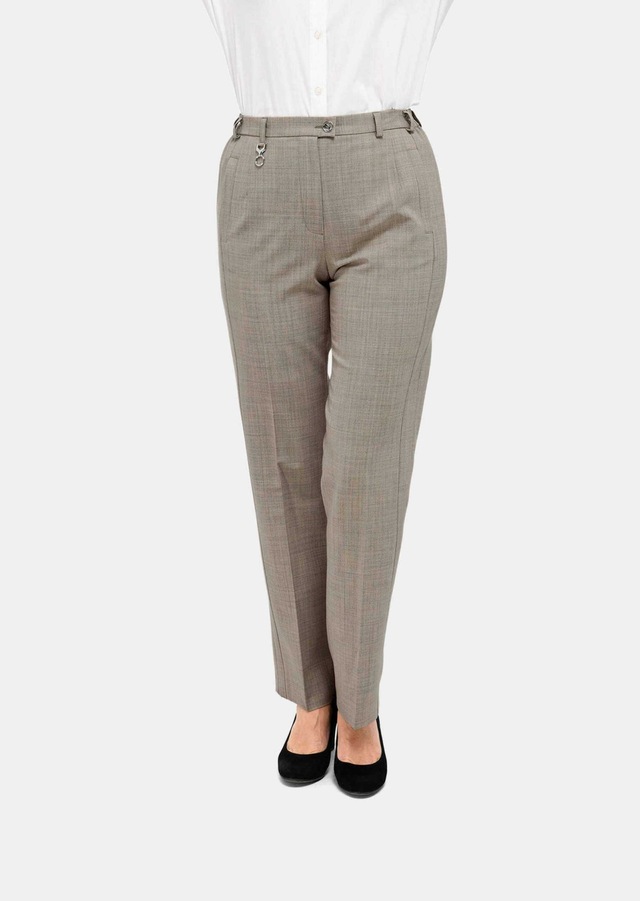GOLDNER Stoffhose »Kurzgröße Elegante Stretchhose mit Bügelfalten« Bund mit dekorativem Zierteil