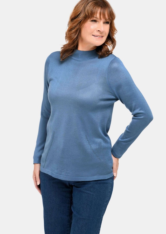 GOLDNER Strickpullover »Kurzgröße Strickpullover mit Stehbundkragen« wie echter Kaschmir