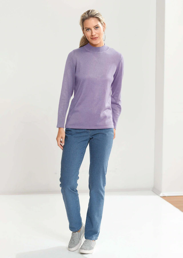 GOLDNER Strickpullover »Kurzgröße Strickpullover mit Stehbundkragen« wie echter Kaschmir