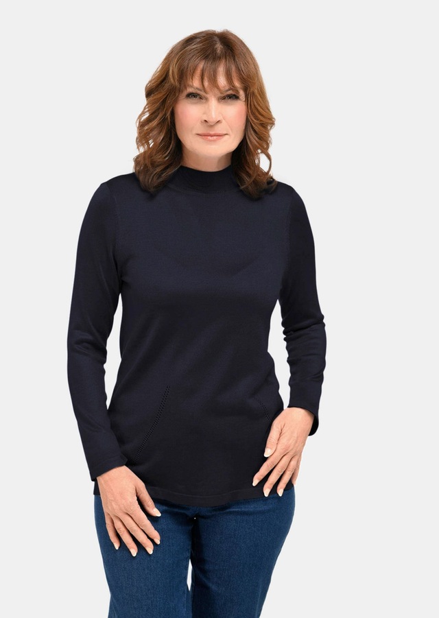 GOLDNER Strickpullover »Kurzgröße Strickpullover mit Stehbundkragen« wie echter Kaschmir