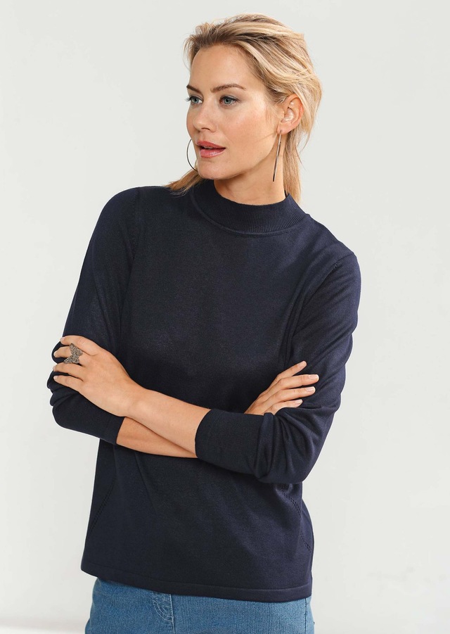 GOLDNER Strickpullover »Kurzgröße Strickpullover mit Stehbundkragen« wie echter Kaschmir