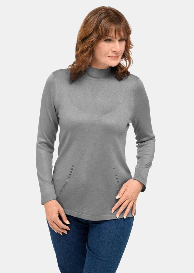 GOLDNER Strickpullover »Kurzgröße Strickpullover mit Stehbundkragen« wie echter Kaschmir