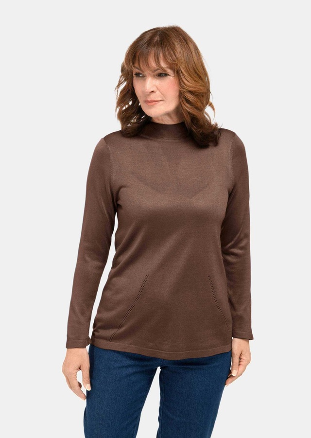 GOLDNER Strickpullover »Kurzgröße Strickpullover mit Stehbundkragen« wie echter Kaschmir