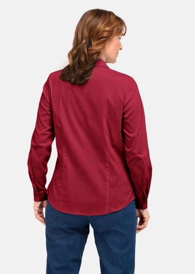GOLDNER Langarmbluse »Kurzgröße Basicbluse mit Hemdkragen« Seitenschlitze für mehr Bewegungsfreiheit