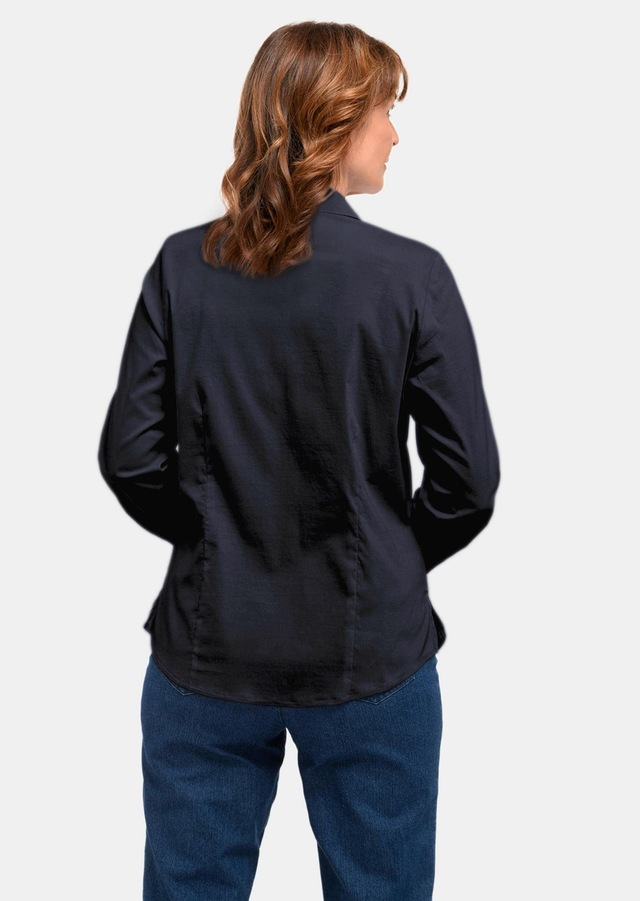 GOLDNER Langarmbluse »Kurzgröße Basicbluse mit Hemdkragen« Seitenschlitze für mehr Bewegungsfreiheit