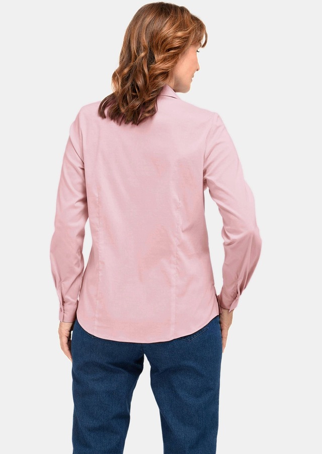 GOLDNER Langarmbluse »Kurzgröße Basicbluse mit Hemdkragen« Seitenschlitze für mehr Bewegungsfreiheit