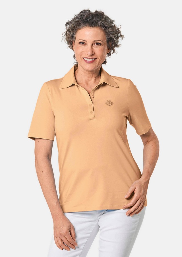 GOLDNER Poloshirt »Baumwollshirt mit Polokragen« Tonige Knöpfe in Perlmuttoptik