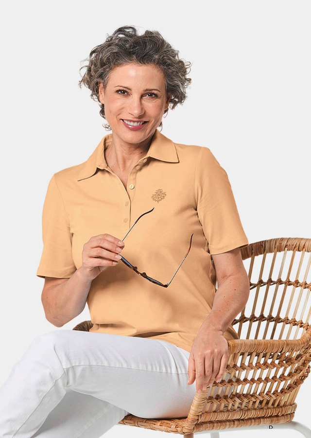 GOLDNER Poloshirt »Baumwollshirt mit Polokragen« Tonige Knöpfe in Perlmuttoptik
