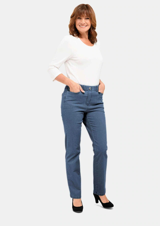 GOLDNER Regular-fit-Jeans »Kurzgröße Klassische Jeansschlupfhose MARTHA« Dehnbar in jede Richtung