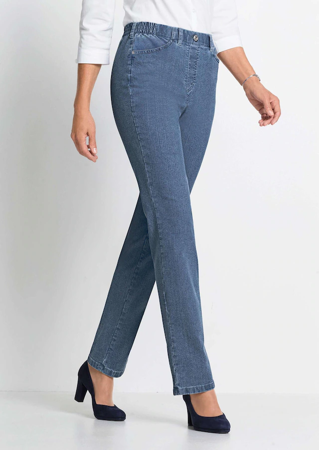 GOLDNER Regular-fit-Jeans »Kurzgröße Klassische Jeansschlupfhose MARTHA« Dehnbar in jede Richtung
