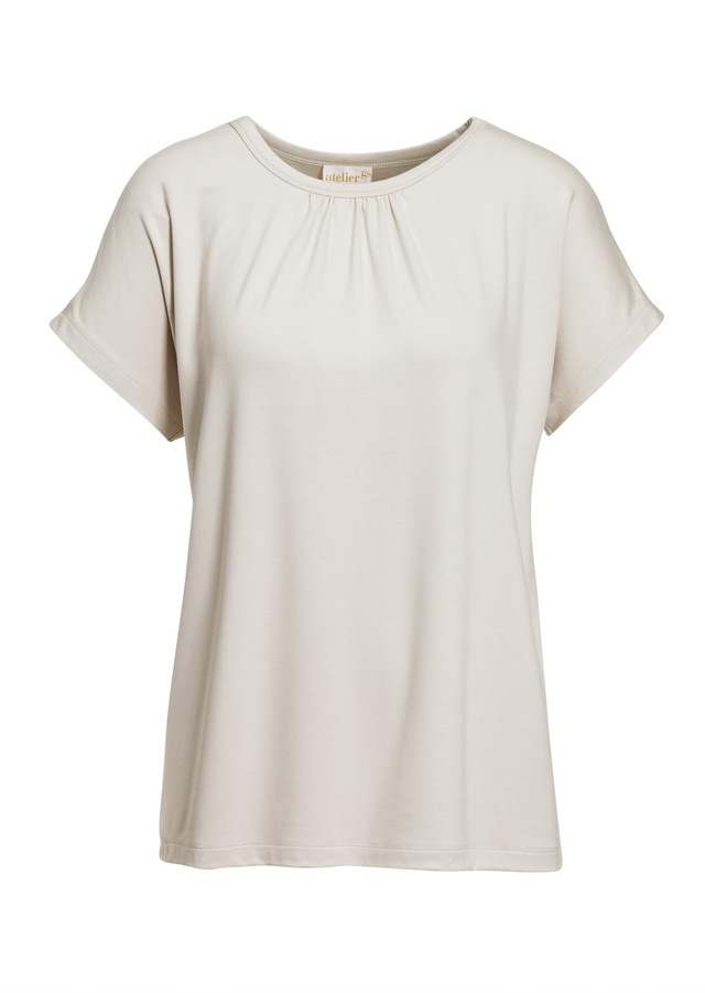 GOLDNER Langarm-Poloshirt »Bequemes Rundhalsshirt aus glänzender Qualität« Ohne