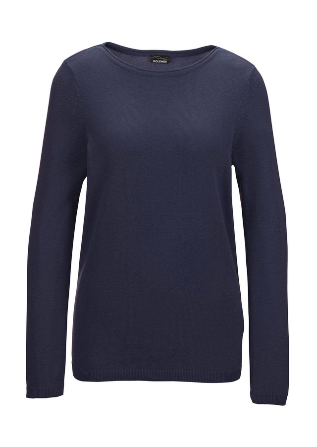 GOLDNER Strickpullover »Kurzgröße Pullover mit U-Boot-Ausschnitt aus Baumwoll-Viskose-Mix« keine/nicht relevant