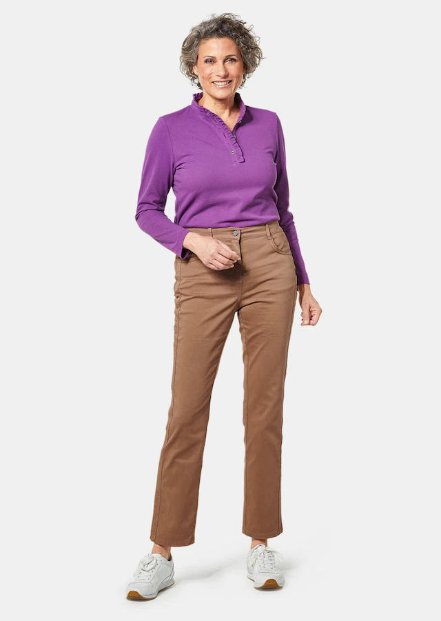 GOLDNER 2-in-1-Hose »Kurzgröße Hose Carla in jeanstypischer Form und trendstarker Farbe« Ohne
