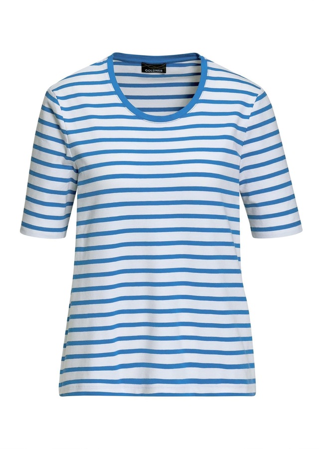 GOLDNER Kurzarmshirt »Kurzgröße Jerseyshirt im Streifen-Look« Ohne