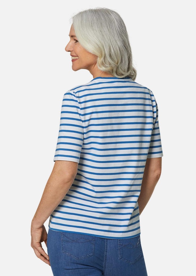 GOLDNER Kurzarmshirt »Kurzgröße Jerseyshirt im Streifen-Look« Ohne