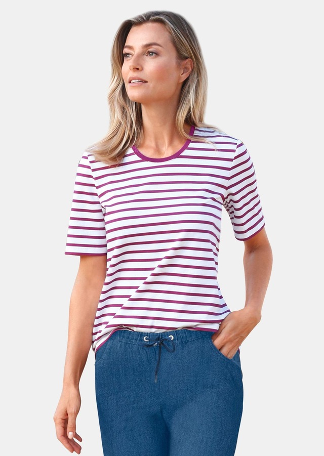 GOLDNER Kurzarmshirt »Kurzgröße Jerseyshirt im Streifen-Look« Ohne