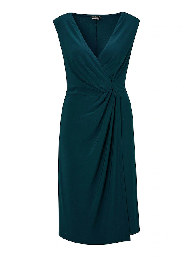 GOLDNER Abendkleid »Cocktailkleid mit Raffungen« Knöpfe