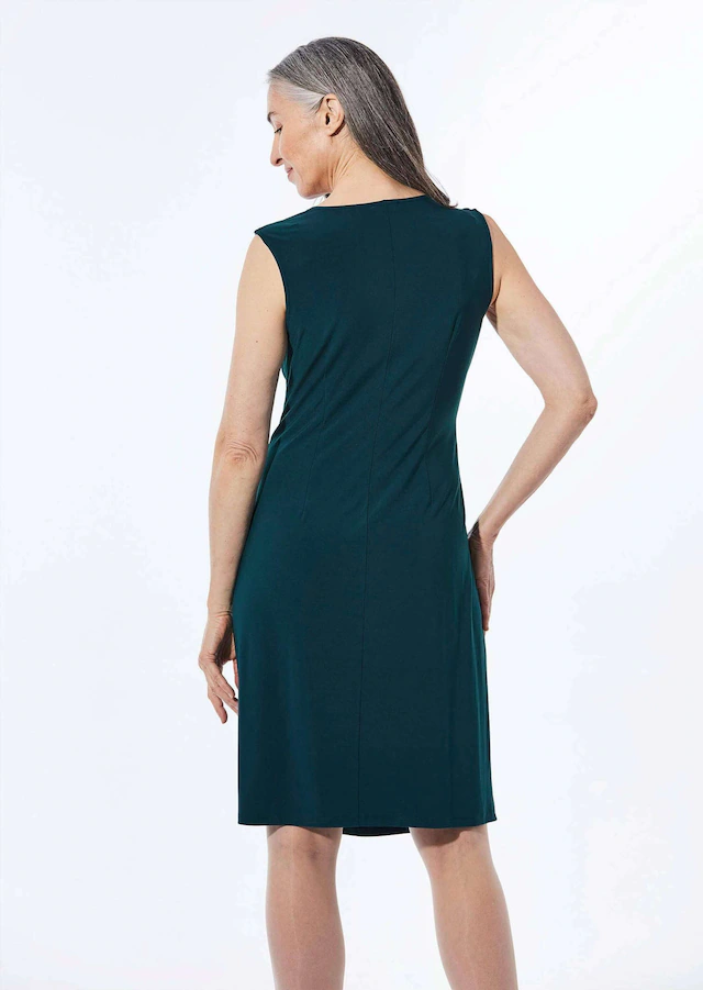 GOLDNER Abendkleid »Cocktailkleid mit Raffungen« Knöpfe