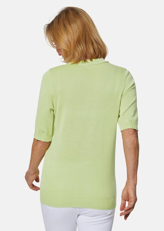 GOLDNER Kurzarmpullover »Kurzgröße Hemdkragenpullover mit Knopfleiste« Ohne