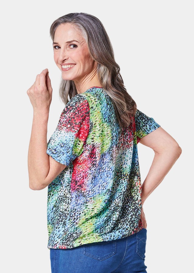 GOLDNER Druckbluse »Farbbrillante Druckbluse mit liebevollen Details« Ohne