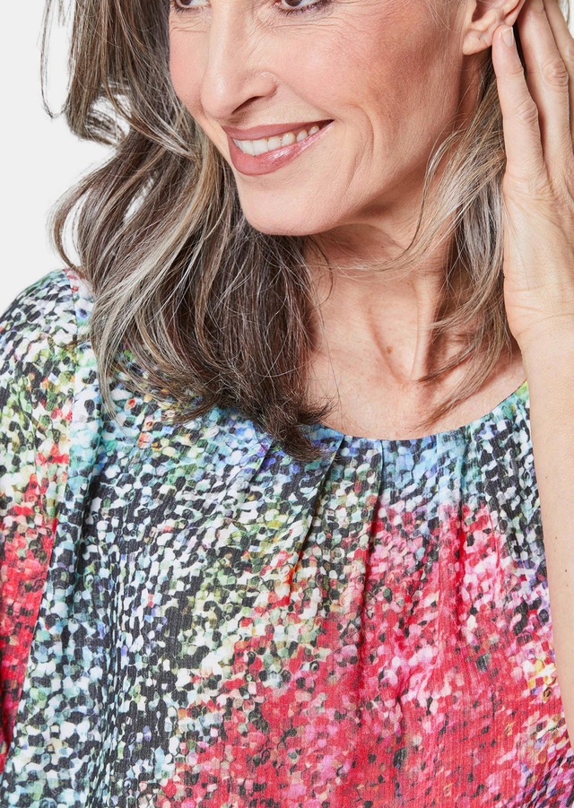 GOLDNER Druckbluse »Farbbrillante Druckbluse mit liebevollen Details« Ohne