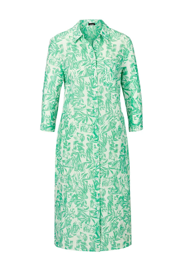 GOLDNER Sommerkleid »Leinenkleid mit Print und 3/4-Arm« Knöpfe