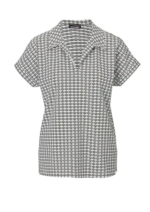 GOLDNER Kurzarmshirt »Shirt mit dezentem Jacquard« keine/nicht relevant