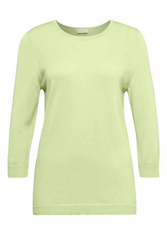 GOLDNER 3/4 Arm-Pullover »Kurzgröße Strickpullover mit Ajourmuster« Ohne