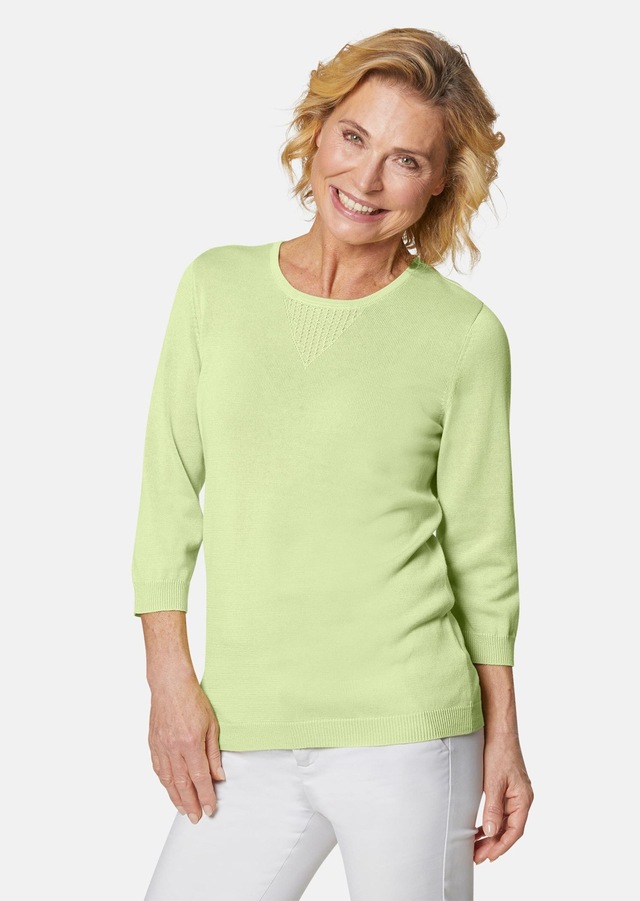 GOLDNER 3/4 Arm-Pullover »Strickpullover mit Ajourmuster« Ohne