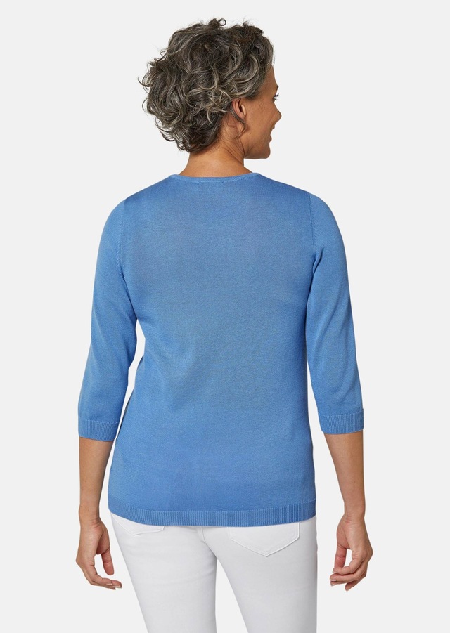 GOLDNER 3/4 Arm-Pullover »Strickpullover mit Ajourmuster« Ohne