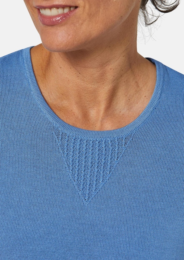 GOLDNER 3/4 Arm-Pullover »Strickpullover mit Ajourmuster« Ohne