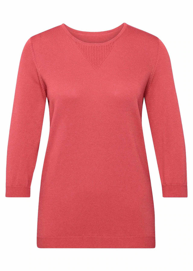 GOLDNER 3/4 Arm-Pullover »Strickpullover mit Ajourmuster« Ohne
