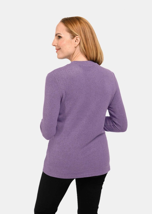GOLDNER Longpullover »Angenehm weiches Shirt mit Glitzersteinen« Mit tonigen Glitzersteinen vorn