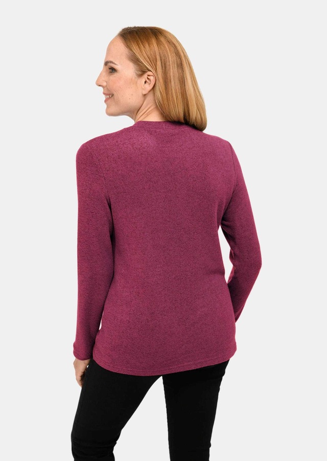GOLDNER Longpullover »Angenehm weiches Shirt mit Glitzersteinen« Mit tonigen Glitzersteinen vorn