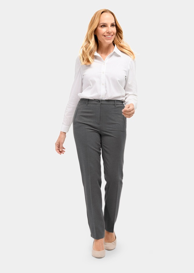 GOLDNER 2-in-1-Hose »Bügelfaltenhose mit Melange-Effekt« Softer Griff & schöner, fließender Fall