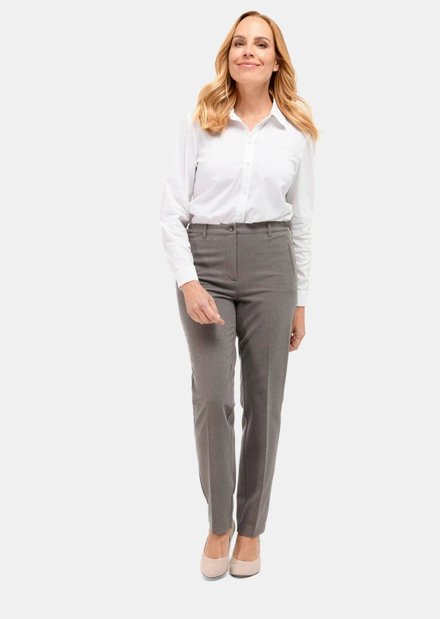 GOLDNER 2-in-1-Hose »Kurzgröße Bügelfaltenhose mit Melange-Effekt« Softer Griff & schöner, fließender Fall