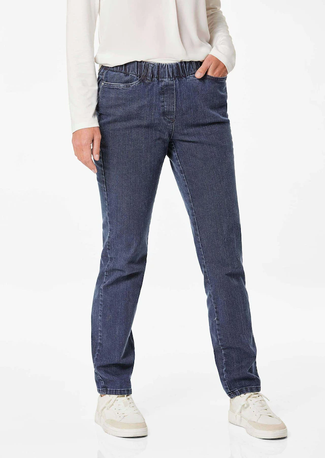 GOLDNER Regular-fit-Jeans »Kurzgröße Klassische Jeansschlupfhose LOUISA« Dehnbar in jede Richtung