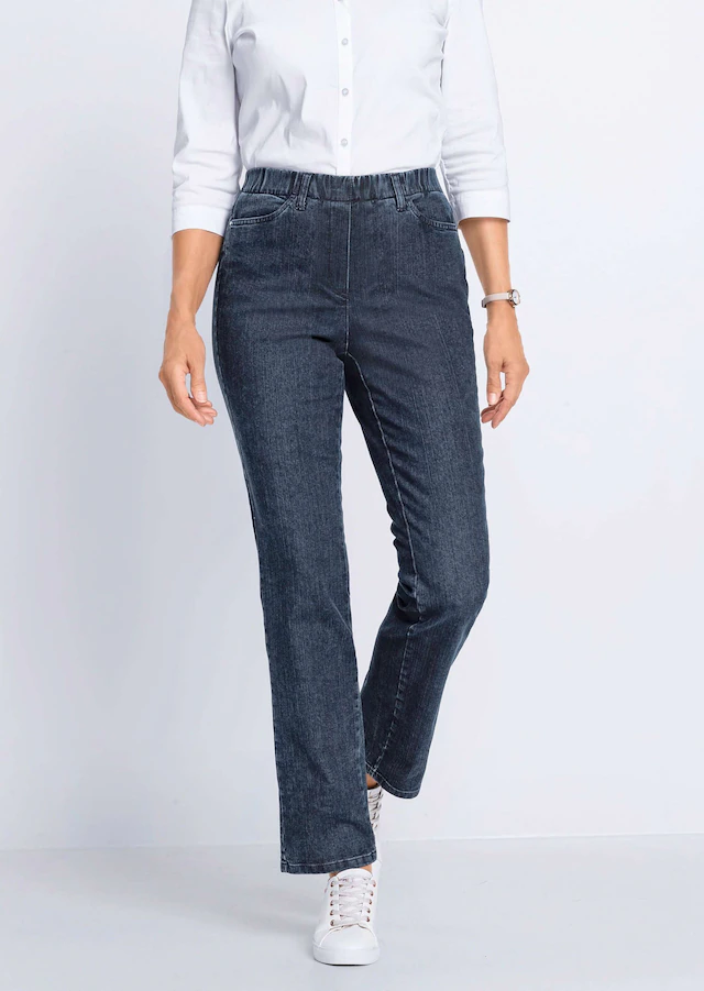 GOLDNER Regular-fit-Jeans »Kurzgröße Klassische Jeansschlupfhose LOUISA« Dehnbar in jede Richtung
