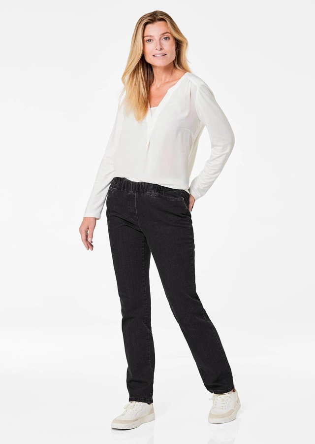 GOLDNER Regular-fit-Jeans »Kurzgröße Klassische Jeansschlupfhose LOUISA« Dehnbar in jede Richtung